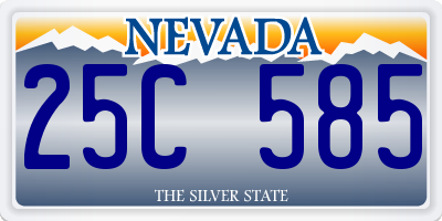 NV license plate 25C585