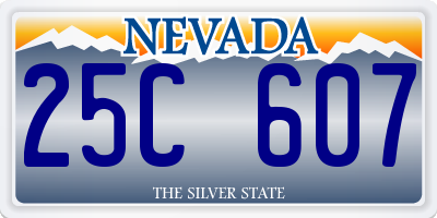 NV license plate 25C607