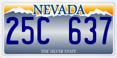 NV license plate 25C637