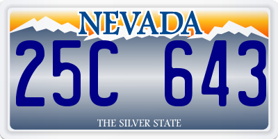 NV license plate 25C643