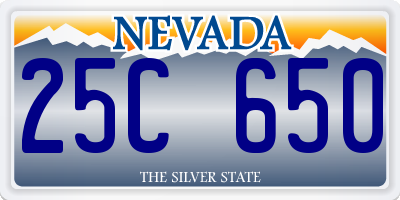 NV license plate 25C650