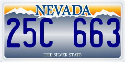 NV license plate 25C663