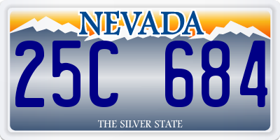 NV license plate 25C684