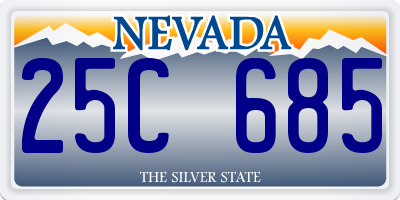 NV license plate 25C685