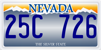 NV license plate 25C726