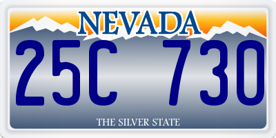 NV license plate 25C730