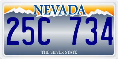 NV license plate 25C734