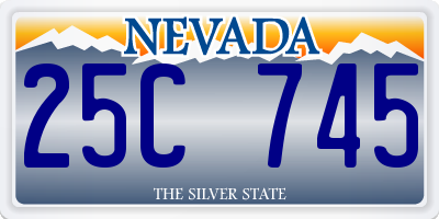 NV license plate 25C745