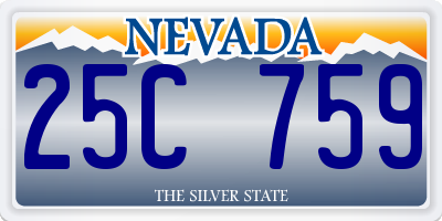 NV license plate 25C759