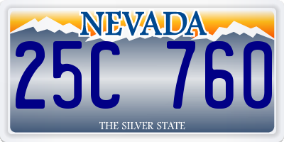 NV license plate 25C760