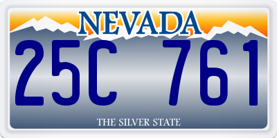 NV license plate 25C761