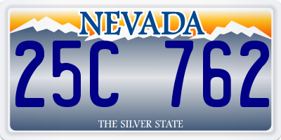 NV license plate 25C762