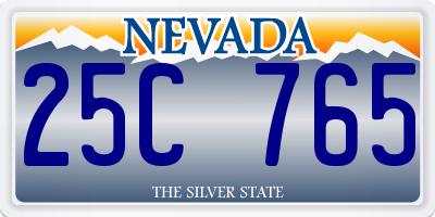 NV license plate 25C765