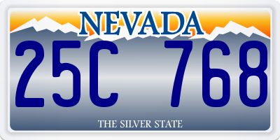 NV license plate 25C768