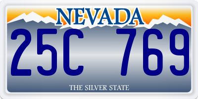 NV license plate 25C769