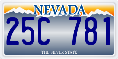 NV license plate 25C781