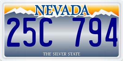 NV license plate 25C794