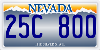 NV license plate 25C800