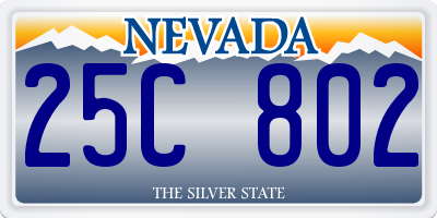 NV license plate 25C802
