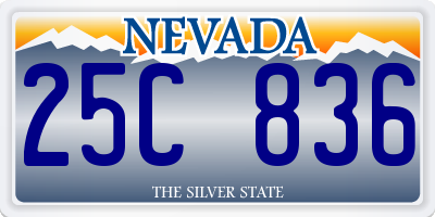 NV license plate 25C836