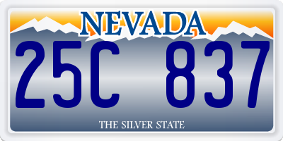 NV license plate 25C837