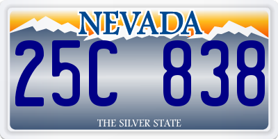 NV license plate 25C838