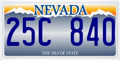 NV license plate 25C840