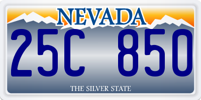 NV license plate 25C850