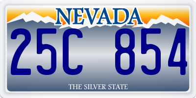 NV license plate 25C854