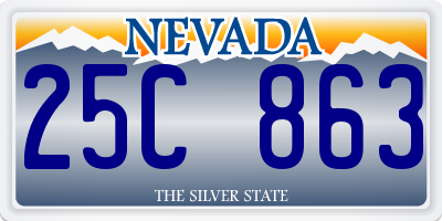 NV license plate 25C863