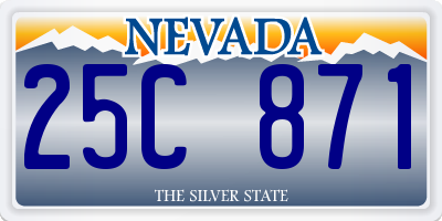 NV license plate 25C871