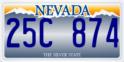 NV license plate 25C874