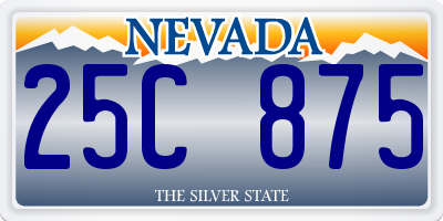 NV license plate 25C875