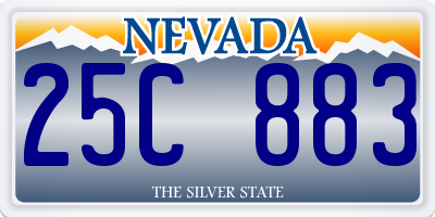 NV license plate 25C883