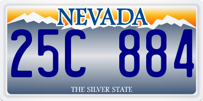 NV license plate 25C884