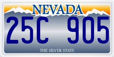 NV license plate 25C905