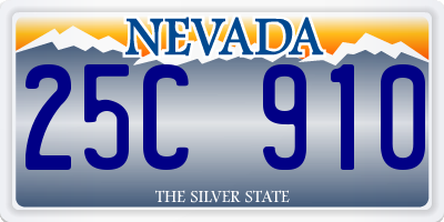 NV license plate 25C910