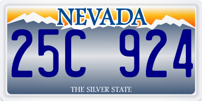 NV license plate 25C924