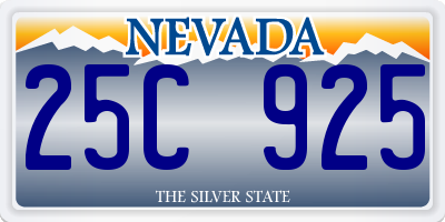 NV license plate 25C925