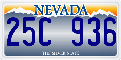NV license plate 25C936