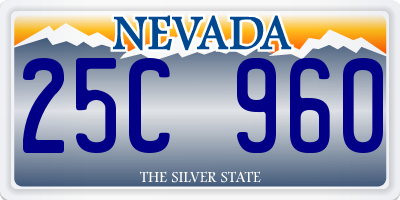 NV license plate 25C960