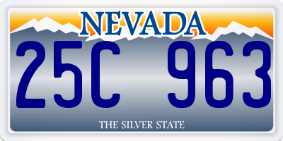 NV license plate 25C963