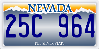 NV license plate 25C964