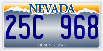 NV license plate 25C968