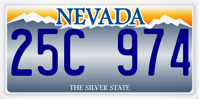 NV license plate 25C974