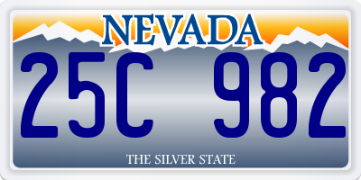 NV license plate 25C982