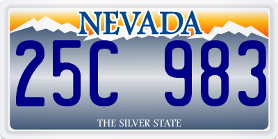 NV license plate 25C983