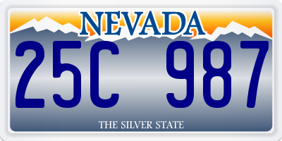 NV license plate 25C987