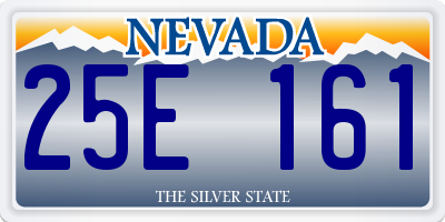 NV license plate 25E161