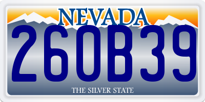 NV license plate 260B39